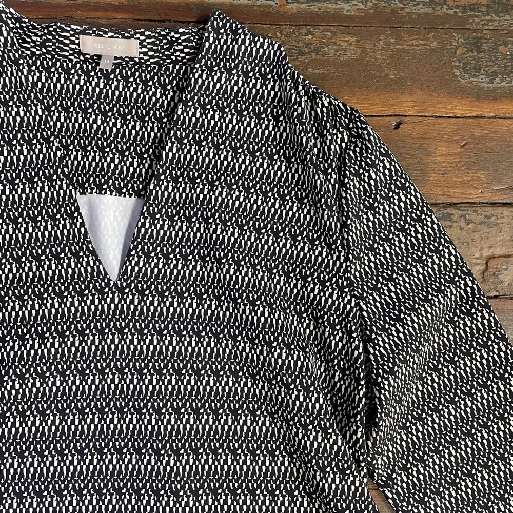 Ellie Kai Geometric Wrinkle Resistant Shift Dress Travel Ready Sz 14 💚🎀
